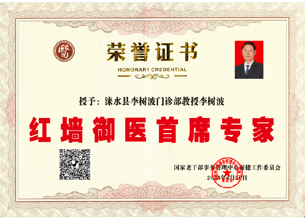 李树波荣膺“红墙御医首席专家”称号：医者仁心铸就杏林传奇